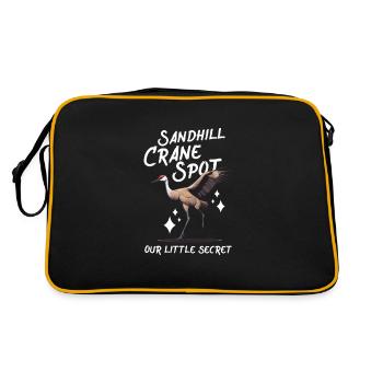 Sandhill Crane Lovers Bird Watching - Retro Bag - black/gold - Back