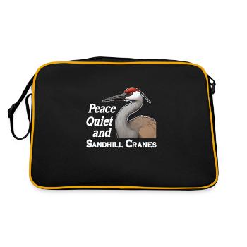 Sandhill Crane Lovers Bird Watching - Retro Bag - black/gold - Back