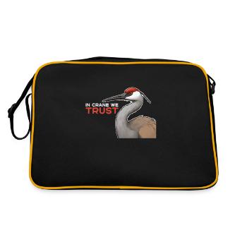 Sandhill Crane Lovers Bird Watching - Retro Bag - black/gold - Back