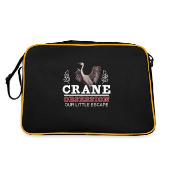 Sandhill Crane Lovers Bird Watching - Retro Bag - black/gold - Back