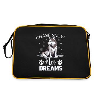 Chien de traîneau Huskie Alaska Sports d’hiver - Sac Retro - noir/or - Dos