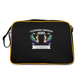 Smudge sage plume sorcellerie spirituelle méditer - Sac Retro - noir/or - Dos