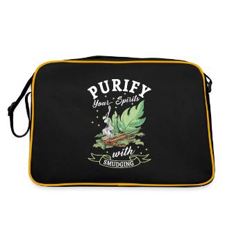 Smudge sage plume sorcellerie spirituelle méditer - Sac Retro - noir/or - Dos