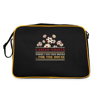 Poker Casino Joueur de poker Jouer à la roulette - Sac Retro - noir/or - Dos