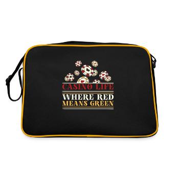 Poker Casino Joueur de poker Jouer à la roulette - Sac Retro - noir/or - Dos