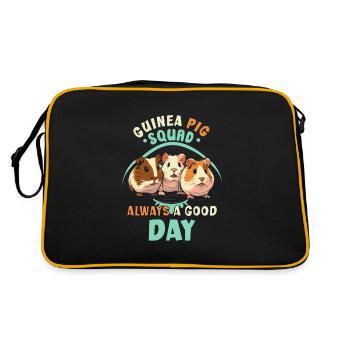 Meerschweinchen-liebhaber Pelzige Kartoffel - Retro Tasche - Schwarz/Gold - Hinten