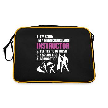 Winter Guard Instructor Colorguard Captain Gift - Retro Tasche - Schwarz/Gold - Hinten