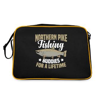 Northern Pike Fisherman Pike Fishing Rod Pike Fish - Retro Bag - black/gold - Back