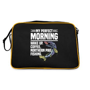 Northern Pike Fisherman Pike Fishing Rod Pike Fish - Retro Bag - black/gold - Back
