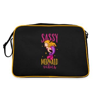 Sirène Reine, Mer, Royal, Océan, Monarque - Sac Retro - noir/or - Dos