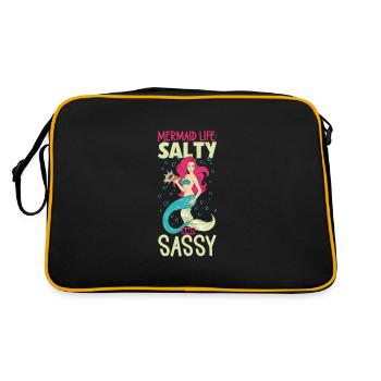 Sirène Reine, Mer, Royal, Océan, Monarque - Sac Retro - noir/or - Dos