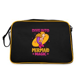Sirène Reine, Mer, Royal, Océan, Monarque - Sac Retro - noir/or - Dos