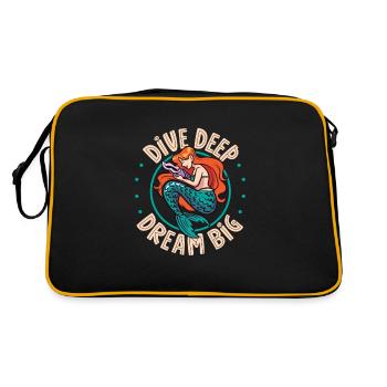 Sirène Reine, Mer, Royal, Océan, Monarque - Sac Retro - noir/or - Dos