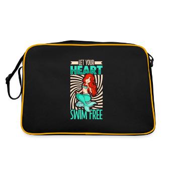 Sirène Reine, Mer, Royal, Océan, Monarque - Sac Retro - noir/or - Dos