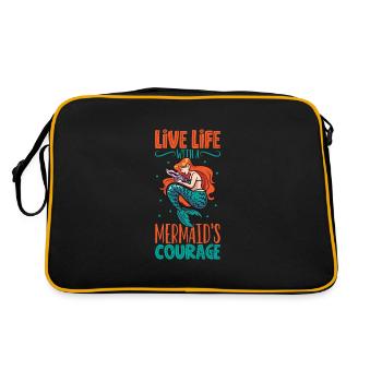 Sirène Reine, Mer, Royal, Océan, Monarque - Sac Retro - noir/or - Dos