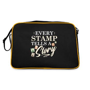 Philately Philatelist Stamp Collecting - Retro Bag - black/gold - Back