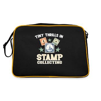 Philately Philatelist Stamp Collecting - Retro Bag - black/gold - Back