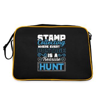 Philately Philatelist Stamp Collecting - Retro Bag - black/gold - Back