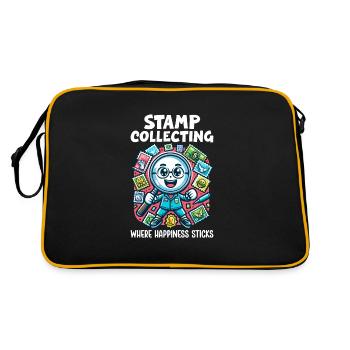 Philately Philatelist Stamp Collecting - Retro Bag - black/gold - Back