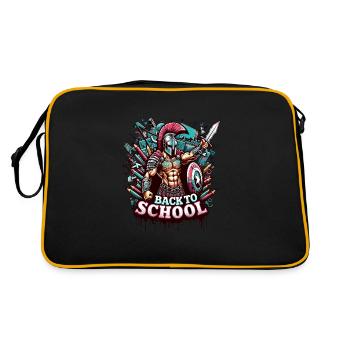 Professeur d'école de gladiateurs de la Rome antique - Sac Retro - noir/or - Dos
