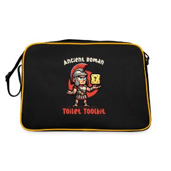 Funny Sponge, Roman History, Bathroom - Retro Bag - black/gold - Back