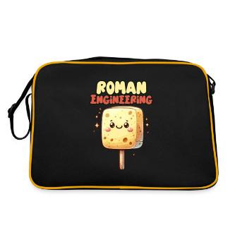 Funny Sponge, Roman History, Bathroom - Retro Bag - black/gold - Back