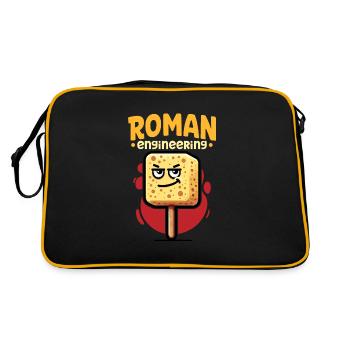 Funny Sponge, Roman History, Bathroom - Retro Bag - black/gold - Back