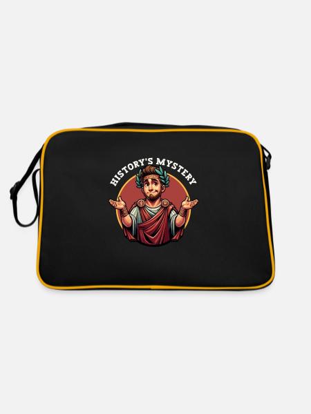 Julius Cäsar Römische Geschichte Römisches Reich - Retro Tasche - Schwarz/Gold - Hinten