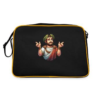 Julius Cäsar Römische Geschichte Römisches Reich - Retro Tasche - Schwarz/Gold - Hinten