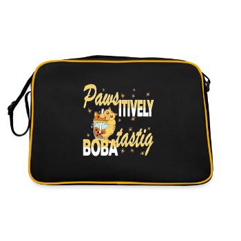 Chat Boba mordant à la patte-itively Boba-tastique - Sac Retro - noir/or - Dos