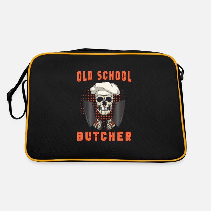 Fleischschneider Metzger Horror Skelett Gore Retro Tasche