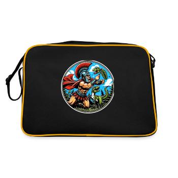 Julius Cäsar Römische Geschichte Römisches Reich - Retro Tasche - Schwarz/Gold - Hinten