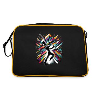 Winter Guard Instructor Colorguard Captain Gift - Retro Tasche - Schwarz/Gold - Hinten