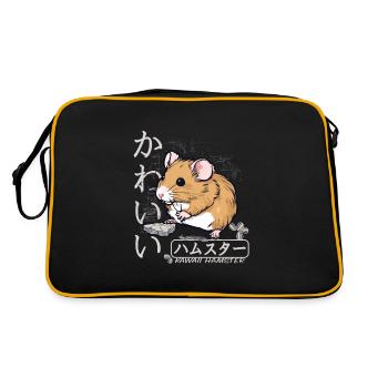 Kawaii Hamster for Japan Lovers and Pet Owners - Retro Bag - black/gold - Back