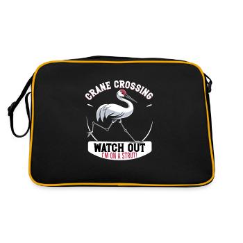 Sandhill Crane Lovers Bird Watching - Retro Bag - black/gold - Back