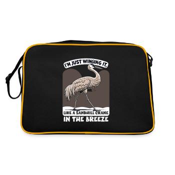 Sandhill Crane Lovers Bird Watching - Retro Bag - black/gold - Back