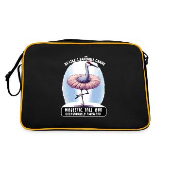 Sandhill Crane Lovers Bird Watching - Retro Bag - black/gold - Back