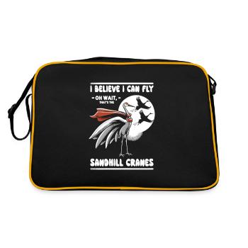 Sandhill Crane Lovers Bird Watching - Retro Bag - black/gold - Back