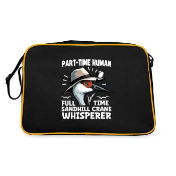 Sandhill Crane Lovers Bird Watching - Retro Bag - black/gold - Back