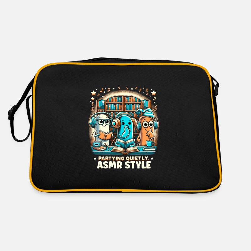 Asmr Whispering Asmr Enthusiast Mindfulness - Retro Tasche - Schwarz/Gold