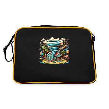 Meteorology children's tornado storm, The storm fan - Retro Bag - black/gold - Back