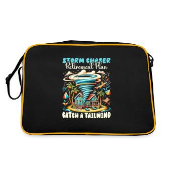 Meteorology children's tornado storm, The storm fan - Retro Bag - black/gold - Back