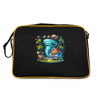 Meteorology children's tornado storm, The storm fan - Retro Bag - black/gold - Back