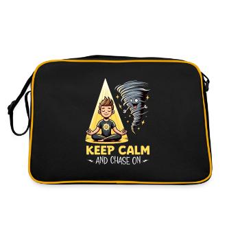 Meteorology children's tornado storm, The storm fan - Retro Bag - black/gold - Back