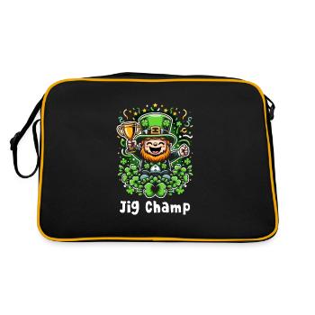 Irish Dancing Ireland Outfit Irish Music - Retro Tasche - Schwarz/Gold - Hinten