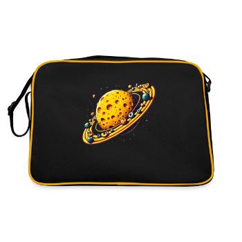 Alien Extraterrestrial Area 51 Ufo Space Geek - Retro Tasche - Schwarz/Gold - Hinten