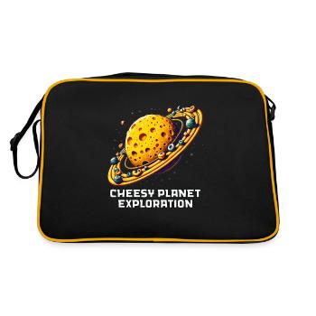 Alien Extraterrestrial Area 51 Ufo Space Geek - Retro Tasche - Schwarz/Gold - Hinten