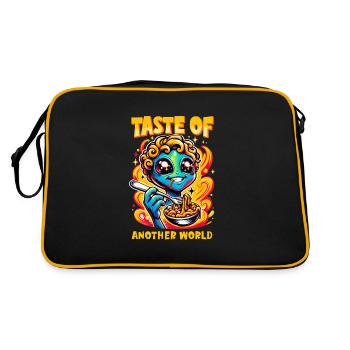 Alien Extraterrestrial Area 51 Ufo Space Geek - Retro Tasche - Schwarz/Gold - Hinten
