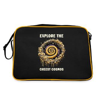 Alien Extraterrestrial Area 51 Ufo Space Geek - Retro Tasche - Schwarz/Gold - Hinten