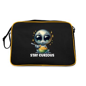 Alien Extraterrestrial Area 51 Ufo Space Geek - Retro Tasche - Schwarz/Gold - Hinten
